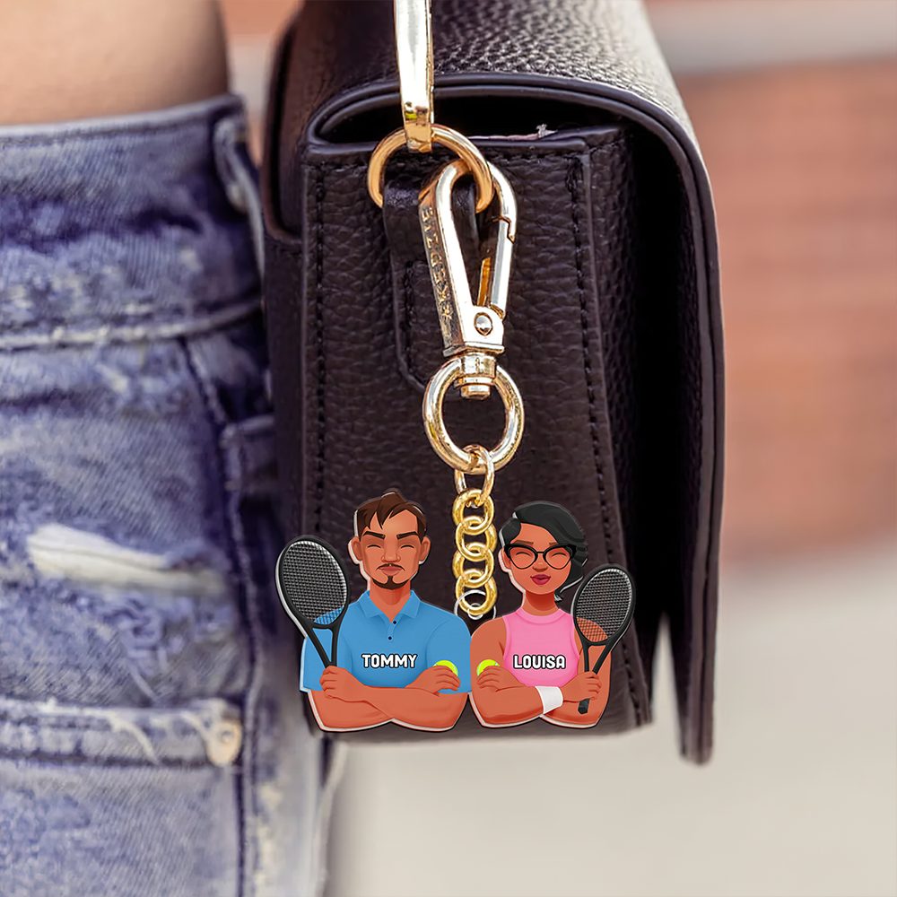 Personalized Gifts For Tennis Couple Keychain 011Qhhu210125Pa - Image 2