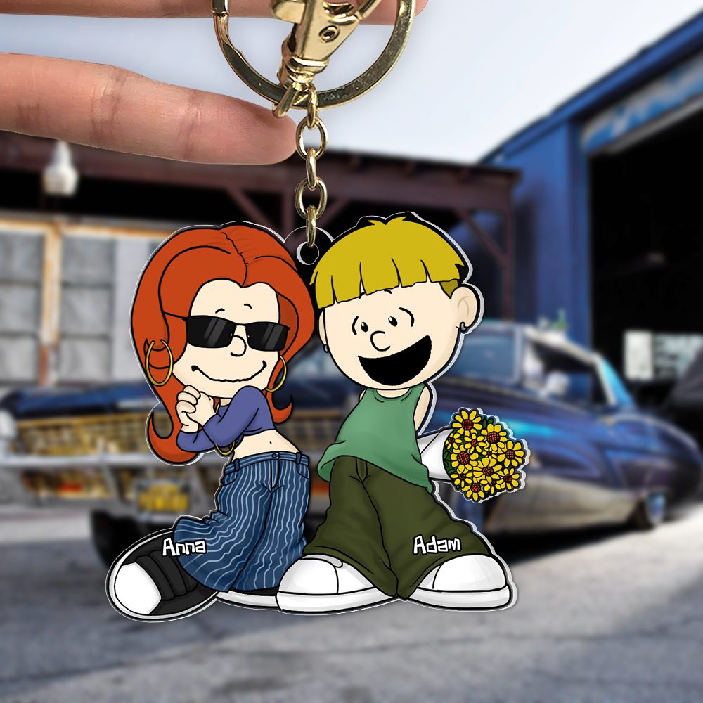 Personalized Gifts For Couple Keychain, Gangsta Love 03Qhpu030125Hg - Image 3