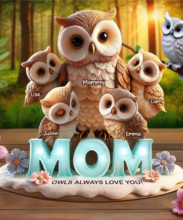 Owl Mom Plaque - Personalized Gifts For Mom 01Hupu170425