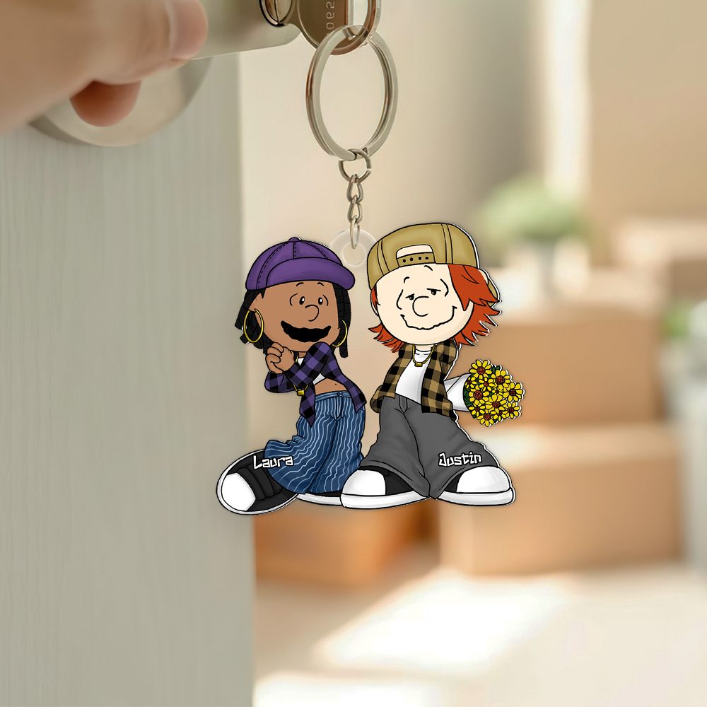 Personalized Gifts For Couple Keychain, Gangsta Love 03Qhpu030125Hg - Image 9