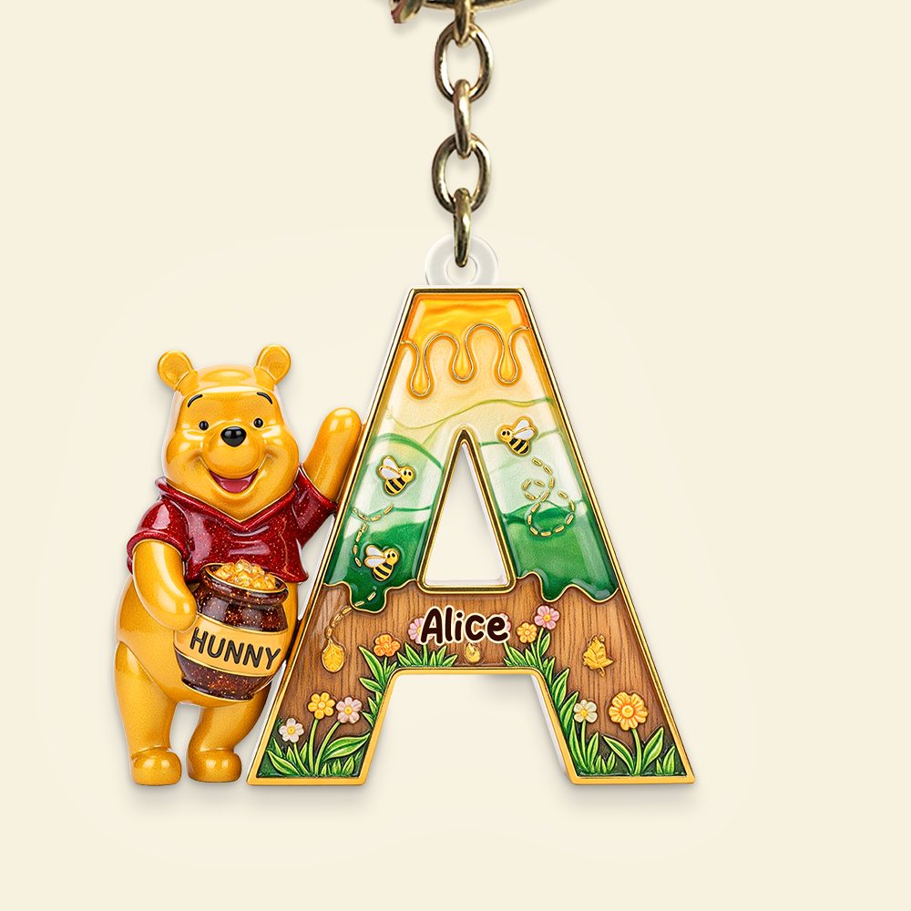 Festive Letter Keychain With Honey Jar – Custom Gift For Cartoon Fans 01Napu190625 - Image 7