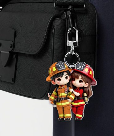 Personalized Gifts For Couple Keychain Firefighter Couple 03Ohpu060225
