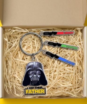 Personalized Gifts For Dad Keychain With Light Sword Charms 04Natn020424