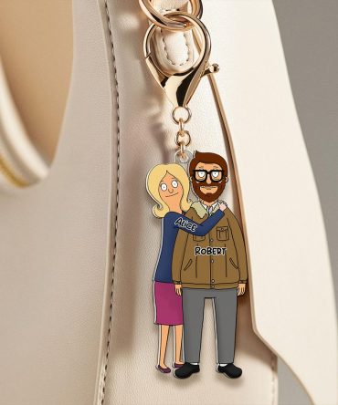 Christmas Cartoon Style Couple Keychain - Personalized Gifts For Couple 03Qhhu241224Hg