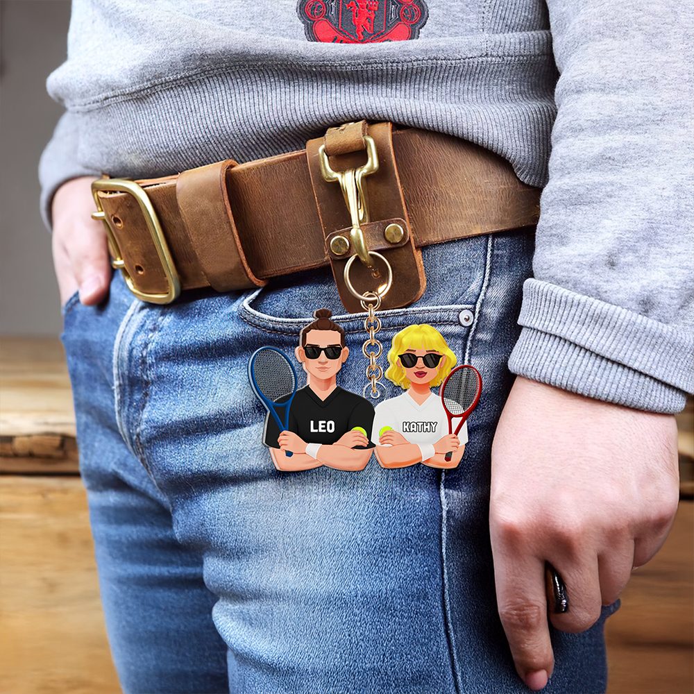 Personalized Gifts For Tennis Couple Keychain 011Qhhu210125Pa - Image 4