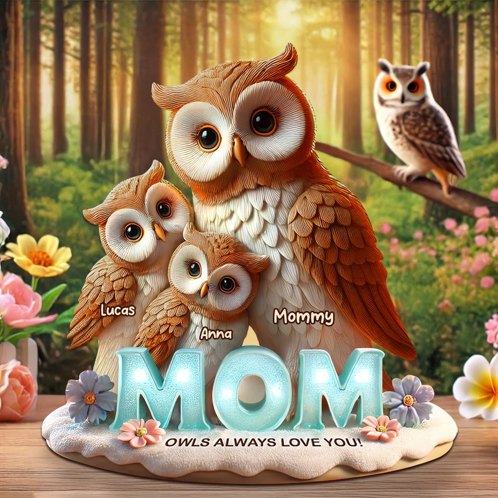 Owl Mom Plaque - Personalized Gifts For Mom 01Hupu170425 - Image 2