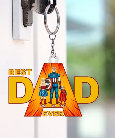 Best Super Dad Keychain Personalized Gifts For Dad 02Totn140325Pa
