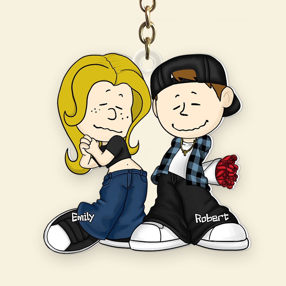 Personalized Gifts For Couple Keychain, Gangsta Love 03Qhpu030125Hg - Image 4