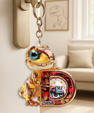 Dino Alphabet Letter Keychain- Personalized Gifts For Fans 01Tgpu120625
