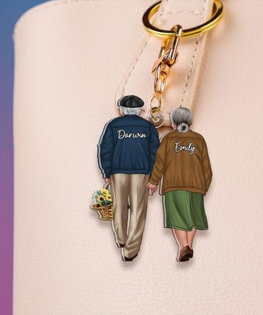 Personalized Gifts For Old Couples Keychain Hand In Hand Couple 08Qhhu150125Tm