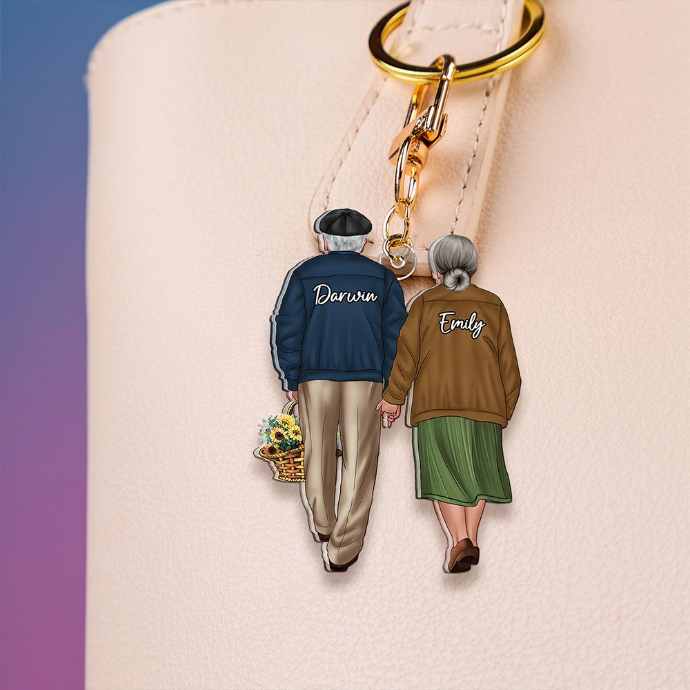 Personalized Gifts For Old Couples Keychain Hand In Hand Couple 08Qhhu150125Tm