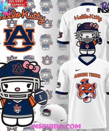 Auburn Tiger Football X Hello Kitty White Football Jersey