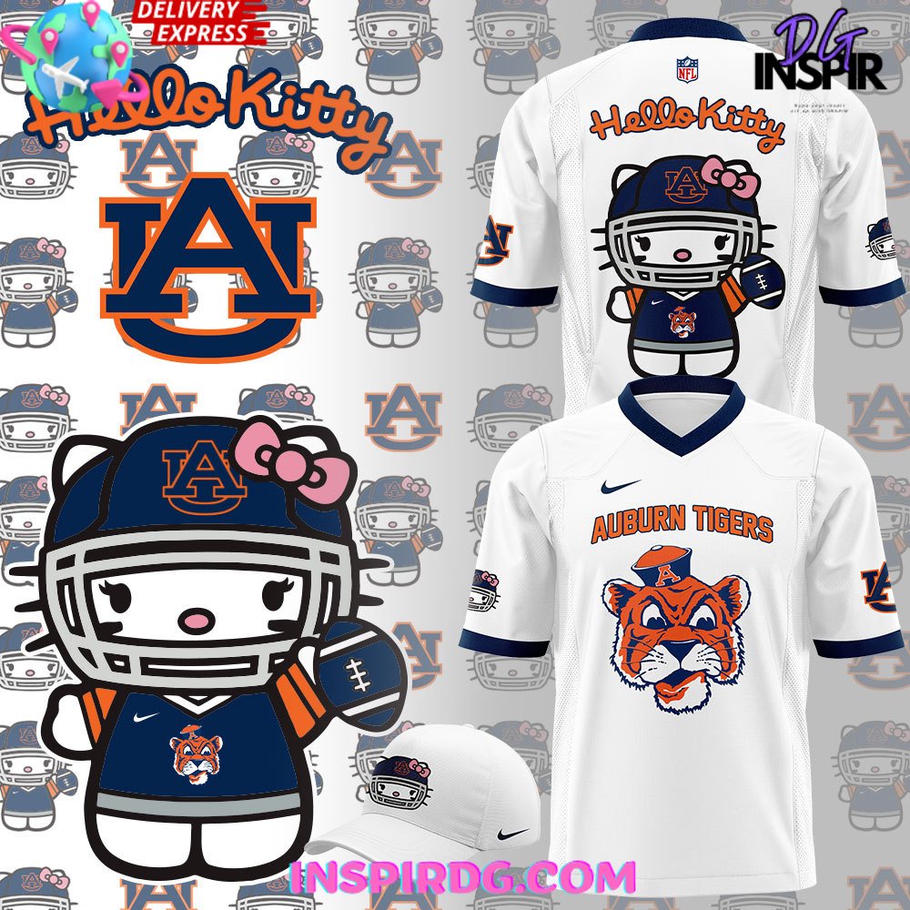 Auburn Tiger Football X Hello Kitty White Football Jersey