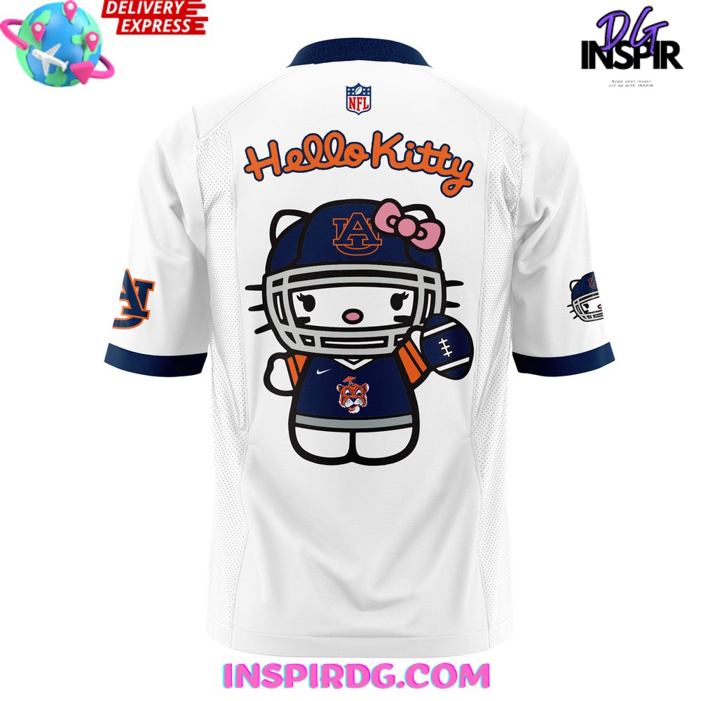 Auburn Tiger Football X Hello Kitty White Football Jersey - Image 3
