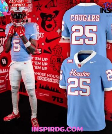 Houston Cougars 2025 Official Blue Edition Football Jersey