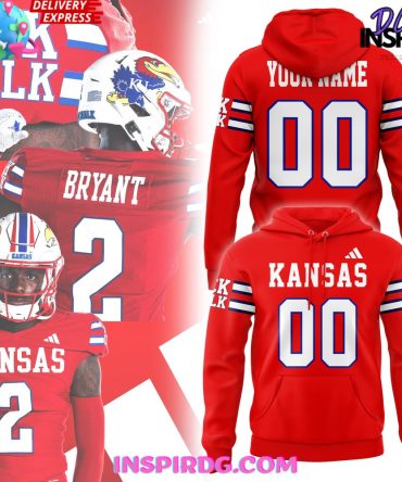 Kansas Jayhawks Rock Chalk Football 2024 Custom Hoodie