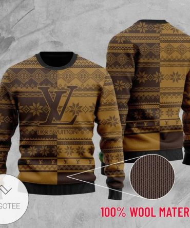 Louis Vuitton Brown Ugly Christmas Sweater