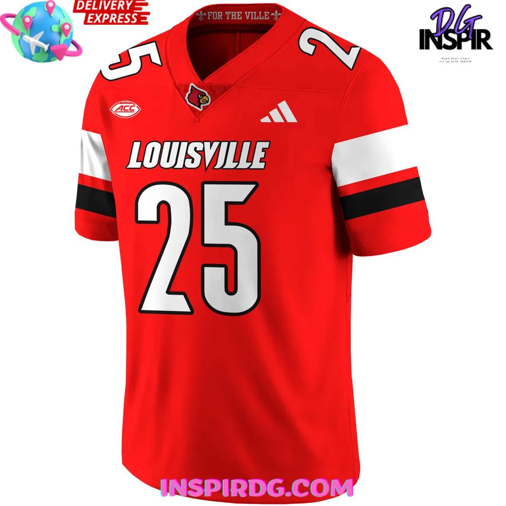 Men'S Louisville Cardinals New Season 2025 Red Football Jersey - Image 2