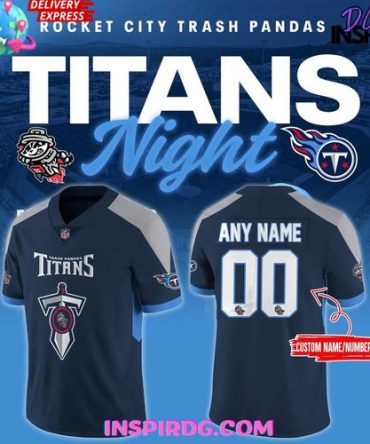 Rocket City Trash Panda X Tennessee Titans Night Edition Football Jersey