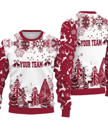 Custom Your Team Name Sport Ugly Christmas Sweater Xmax Tree Chistmas