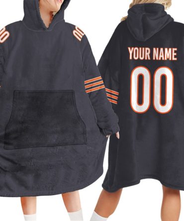 Custom Your Team Name Sport NFL Inspired Football Blanket Hoodie