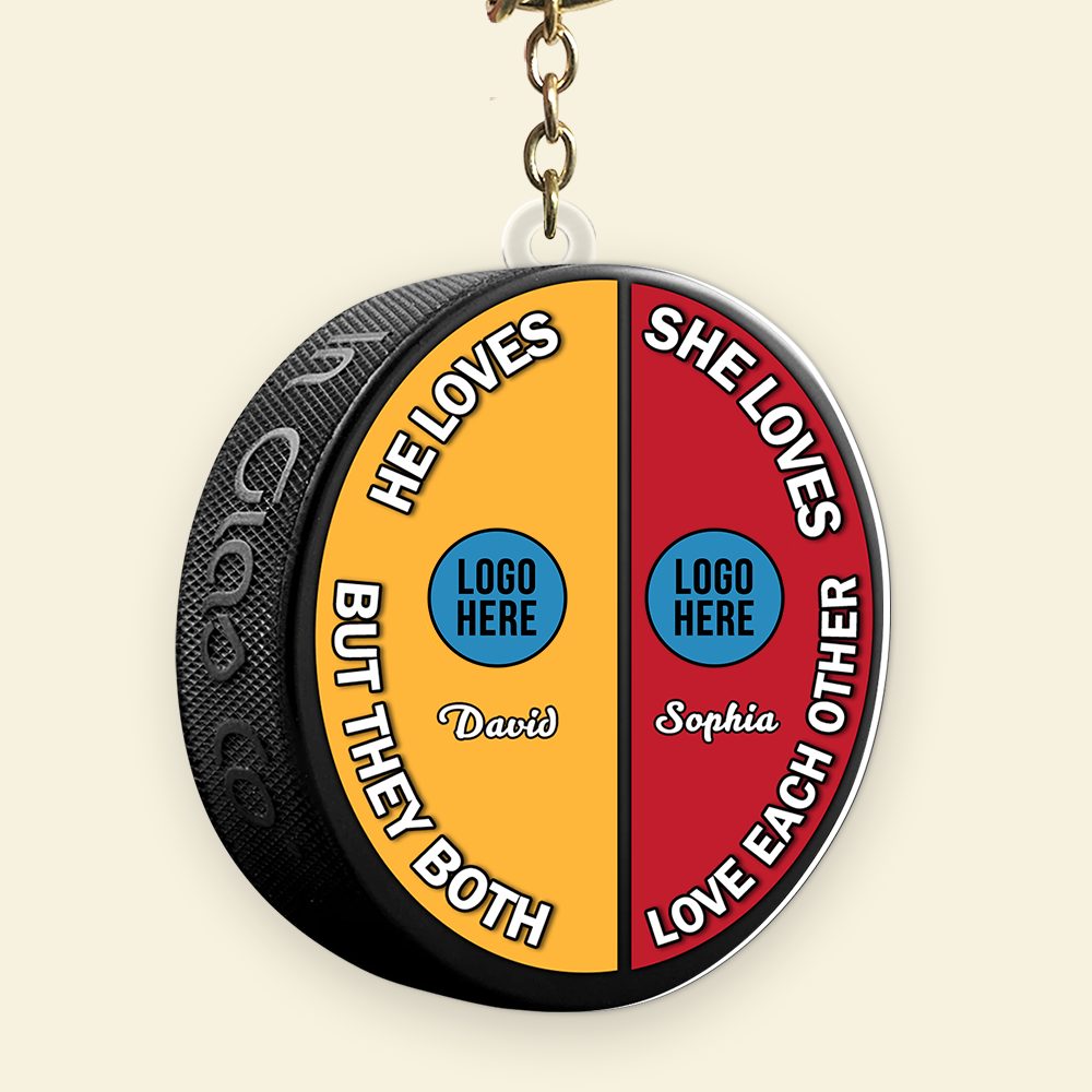 Personalized Gifts For Ice Hockey-Loving Couple Keychain 04Hupu240125 - Image 4