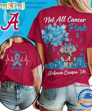 Alabama Crimson Tide 2025 Ncaa Prostate Cancer Awareness Unisex 3D Shirt