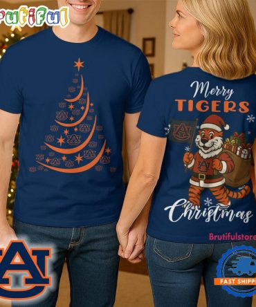 Auburn Tigers 2025 Ncaa Merry Christmas Unisex 3D Shirt