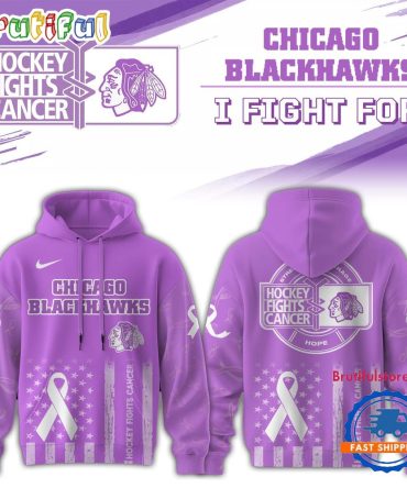 Chicago Blackhawks 2025 Nhl Hockey Fights Cancer Limited Edition Hoodie Shirt