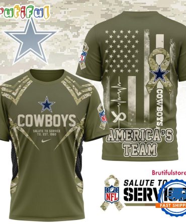 Dallas Cowboys 2025 Nfl Salute To Service Camo All Over Print Shirt