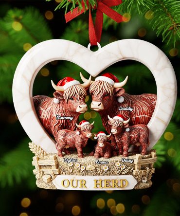 Our Herd: A Heartwarming Family Keepsake - Personalized Highland Cow Ornament