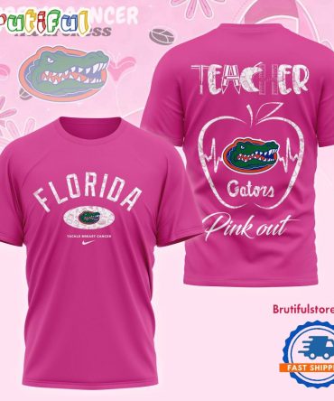 Florida Gators 2025 Ncaa Teacher Tackle Breast Cancer Unisex 3D Shirt