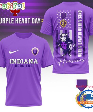 Indiana Hoosiers Ncaa National Purple Heart Day Unisex 3D Shirt