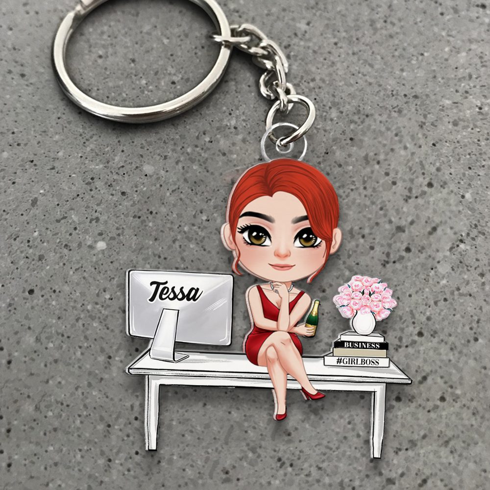 Personalized Gifts For Boss Chibi Girl Acrylic Keychain 02Qhhu121224Hh - Image 2