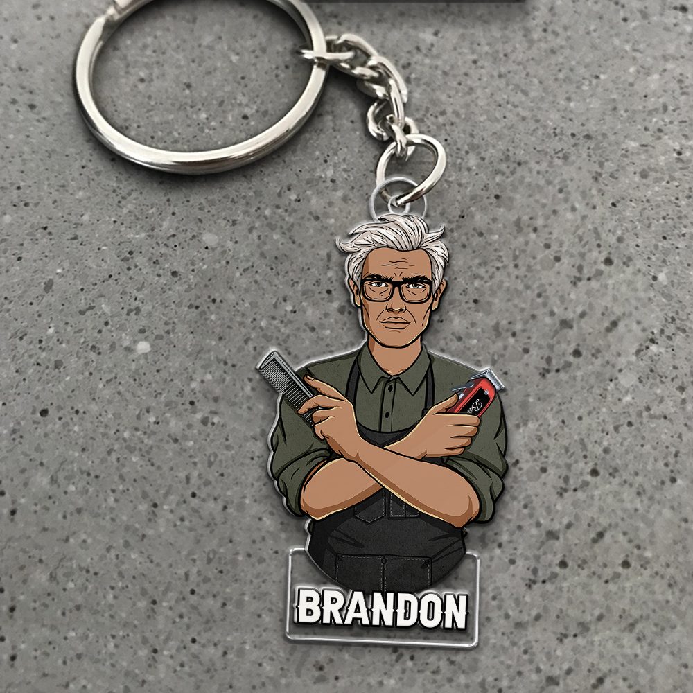 Personalized Gifts For Barber Keychain 04Qhhu171224Tm