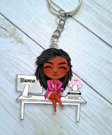 Personalized Gifts For Boss Chibi Girl Acrylic Keychain 02Qhhu121224Hh