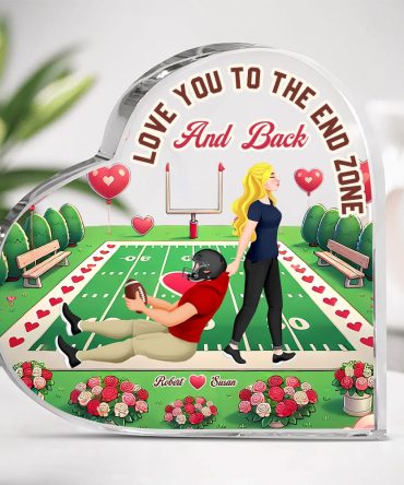 American Football Couple Plaque - Personalized Gifts 01Tgti191224Pa
