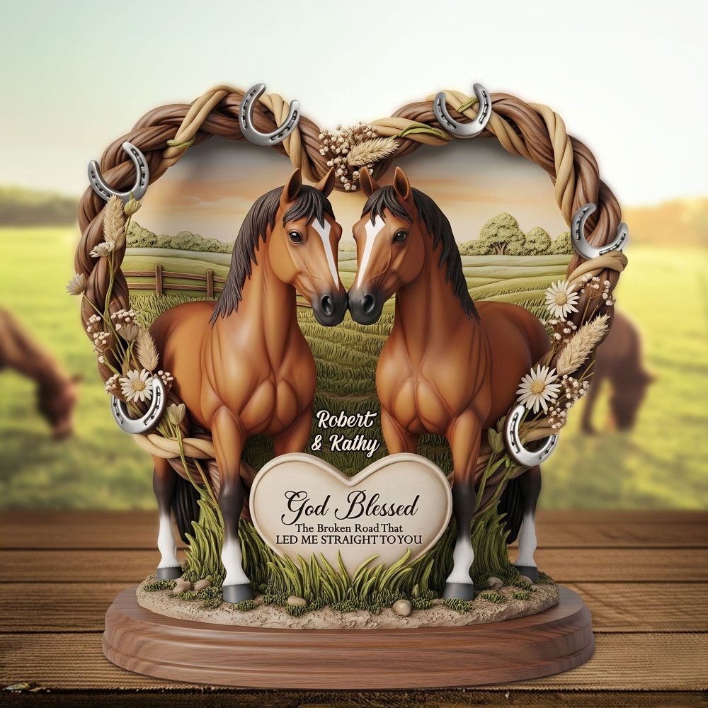 Horse Couple Plaque - Personalized Gifts For Couple 01Nati140625 - Image 3