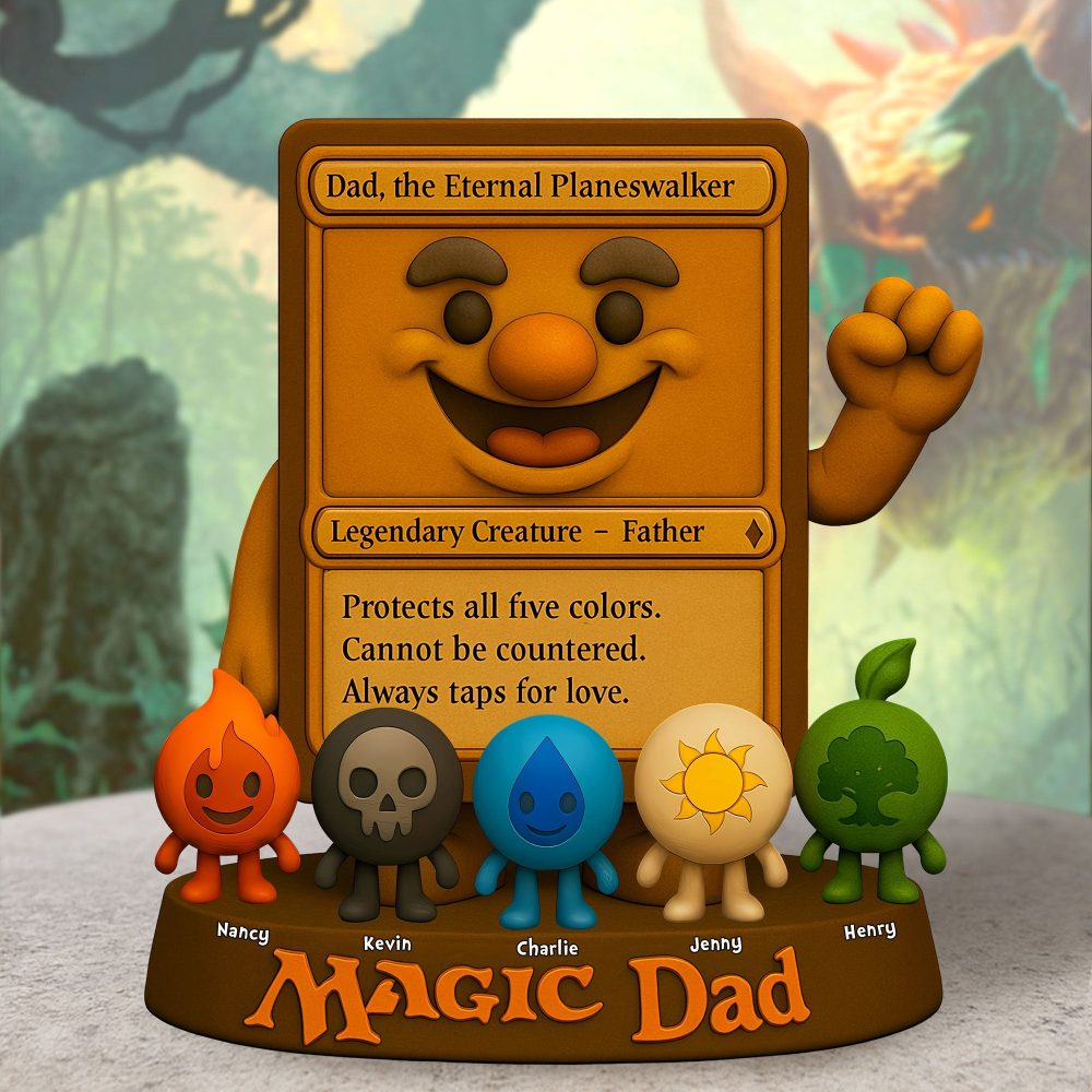 Festive Gift For Dad – Magic Dad Custom Name Acrylic Decor 01Nati050525