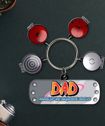 Personalized Gifts For Gamer Dad Keychain With Sharingan Charms 01Ohdc290524