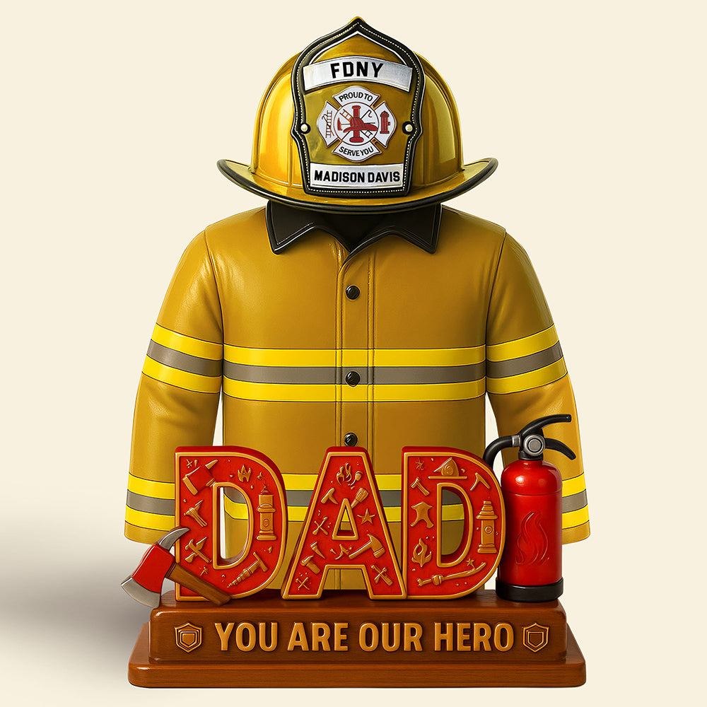 Firefighter Dad Acrylic Plaque - Personalized Gifts For Dad 01Ohti150525 - Image 2