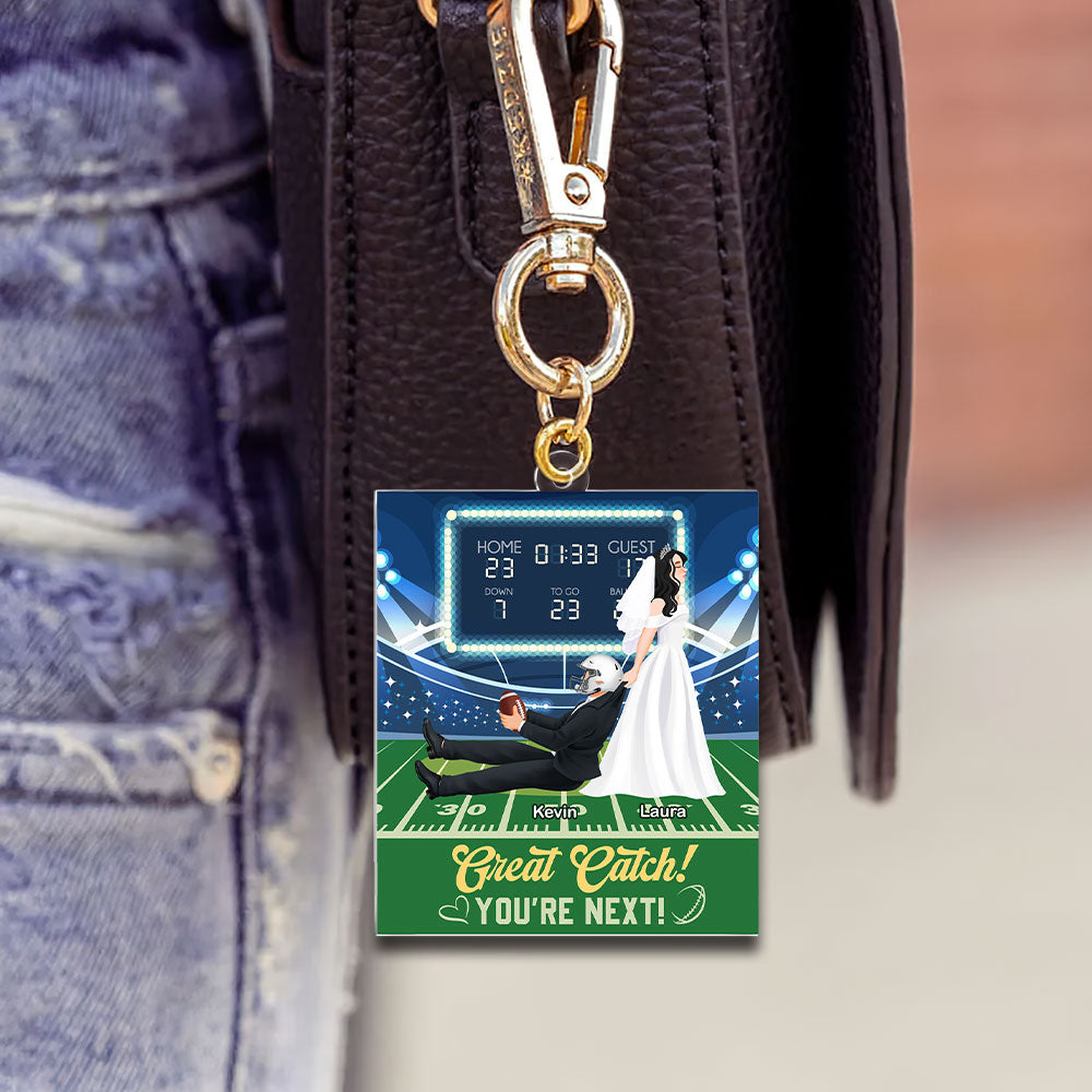 Personalized Gifts For American Football Couple Keychain 04Toti110125Pa - Image 2