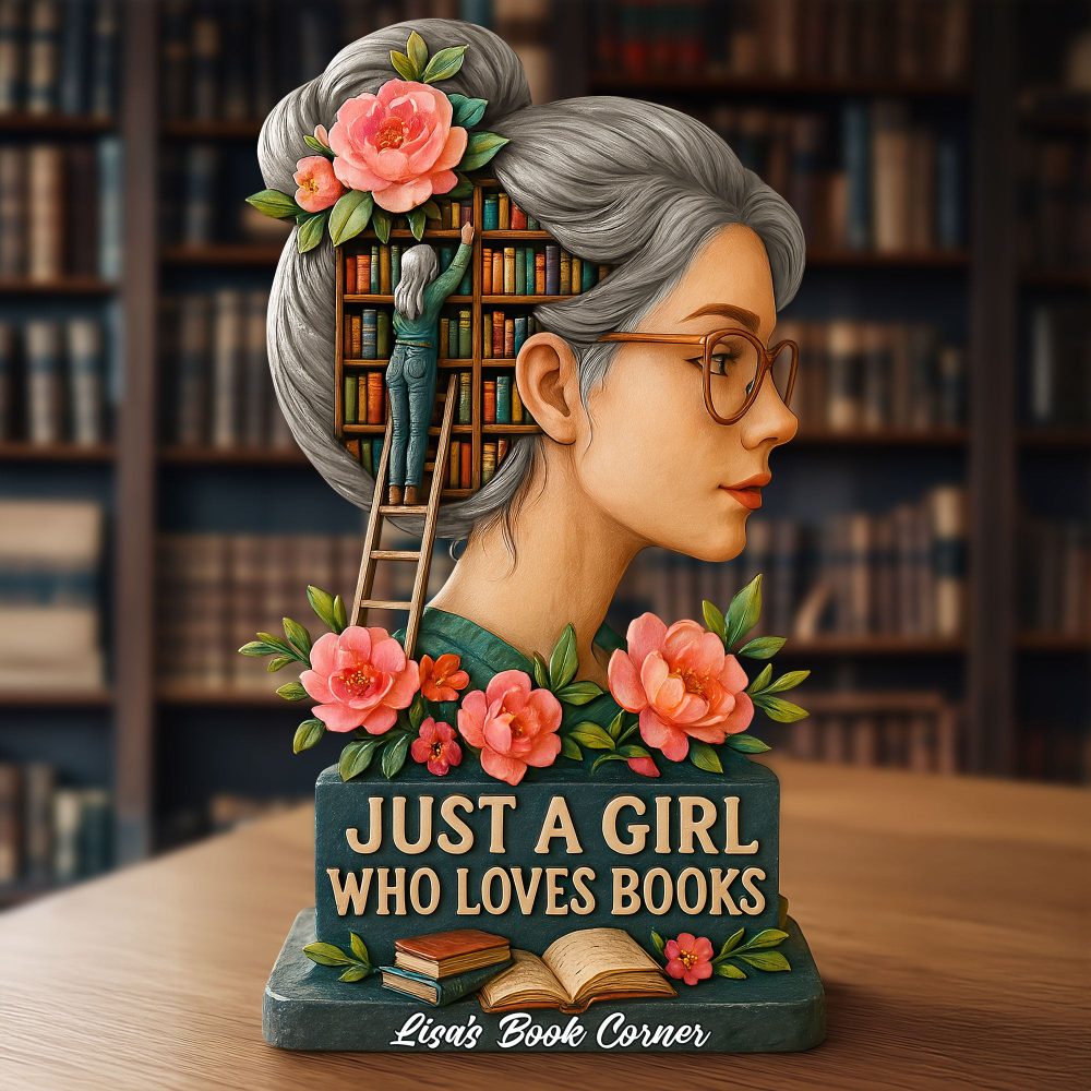Girl Book Lover Acrylic Plaque Personalized Christmas Gifts For Book Lovers 02Huti130525
