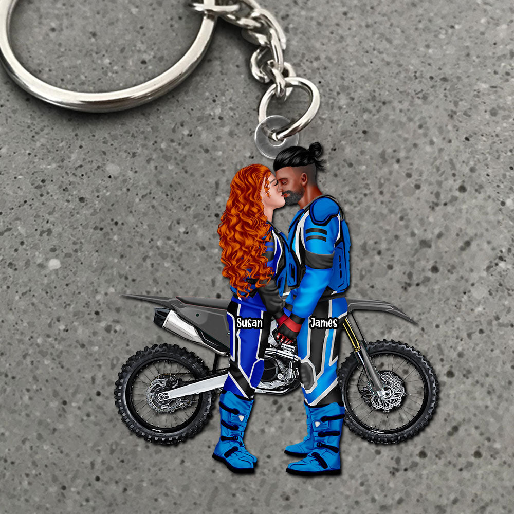 Personalized Gifts For Motocross Couple Keychain 05Acti111224Pa - Image 4