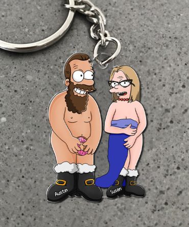 Personalized Gifts For Couple Keychain Cartoon Couple 04Acti191224Hg