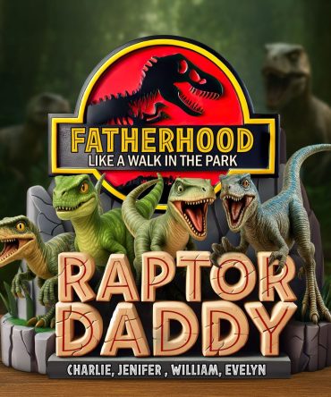 Dino Dad Acrylic Plaque - Personalized Gifts For Father 01Huti250425