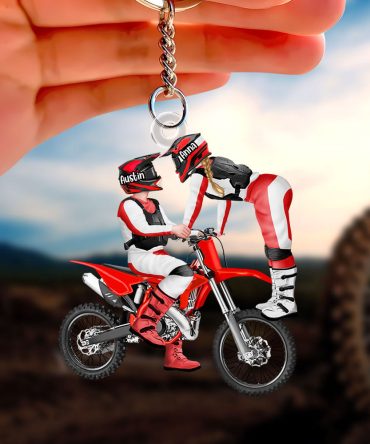 Personalized Gifts For Motocross Couple Keychain 03Acti101224