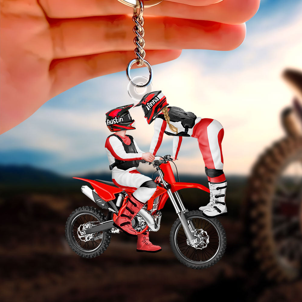 Personalized Gifts For Motocross Couple Keychain 03Acti101224