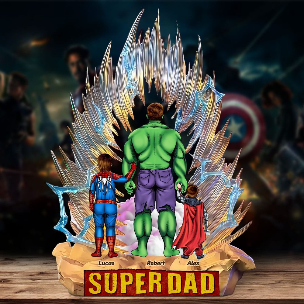 Super Dad Plaque - Personalized Gifts For Dad 01Ohti240425Pa