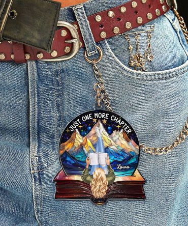 Personalized Gifts For Book Lover Keychain Girl Reading Book 011Xqti040125